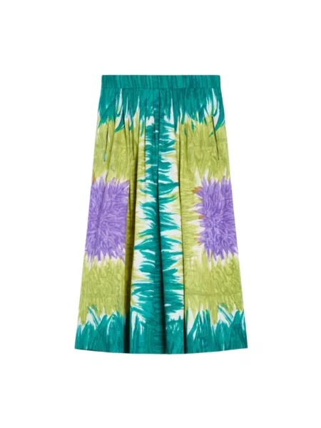Weekend Max Mara spódnica midi rozkloszowana zielony