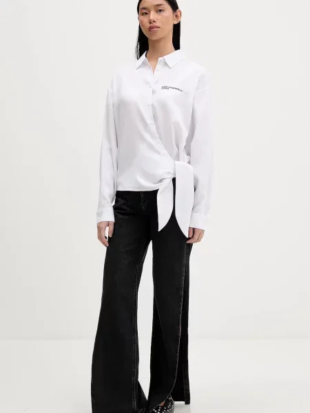 Сорочка Karl Lagerfeld Jeans relaxed класичний комір білий