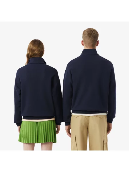 Lacoste Bluza Unisex Half Zip Loose Fit granatowa