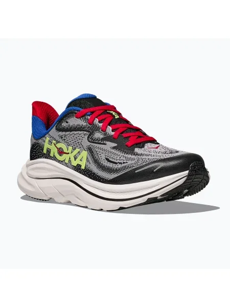 Gyerek futócipők HOKA Clifton 10 foggy grey/black. Méret: 38 EU fekete