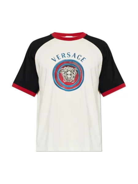 Koszulka Versace z nadrukiem beżowa