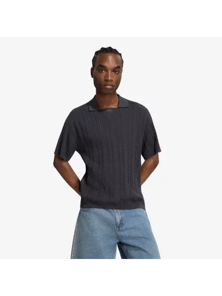 Pulover adidas Cable Knit Football Jersey Utility Black S negru