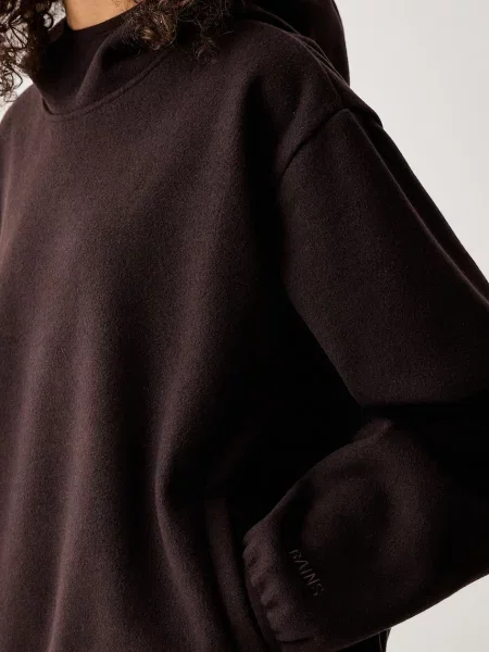 Rains kapucnis melegítőfelső polár Fleece Hoodie barna