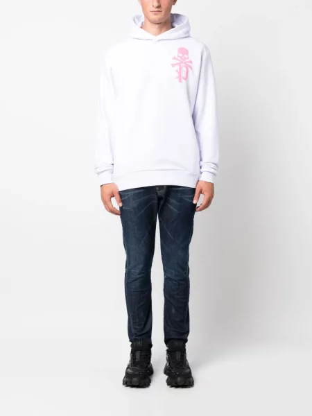 Hoodie Philipp Plein λευκό