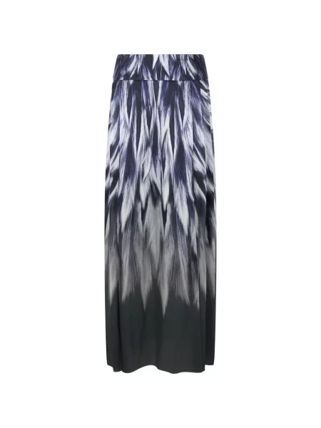 Fusta maxi Alberta Ferretti cu pene albastru