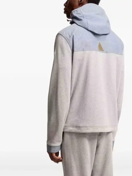 Pulover Moncler Grenoble cu glugă gri