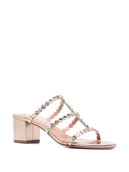 Sandale Aquazzura de cristal auriu
