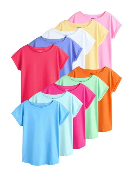 Next Tricou albastru / azur / albastru pastel / galben deschis / verde mentă / portocaliu / corai / fucsia / roz pastel alb