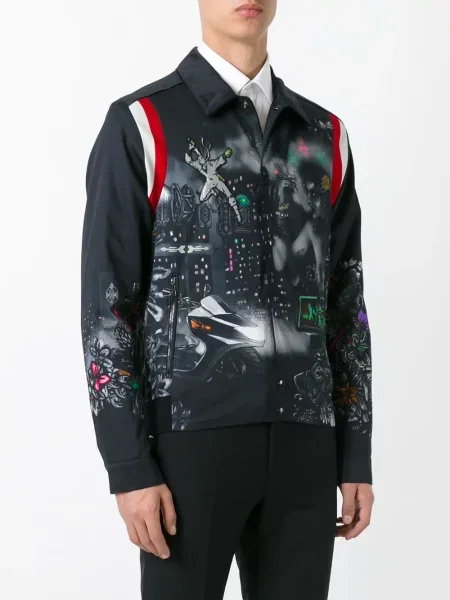 Geacă bomber Lanvin cu imagine negru