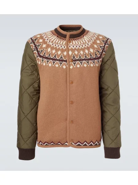 Cardigan Moncler de lână maro