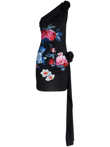 Rochie mini Magda Butrym cu model floral cu imagine cu un umăr gol negru