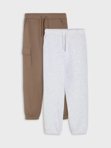 Sinsay Cargo jogger tepláky 2 pack mid blue modré