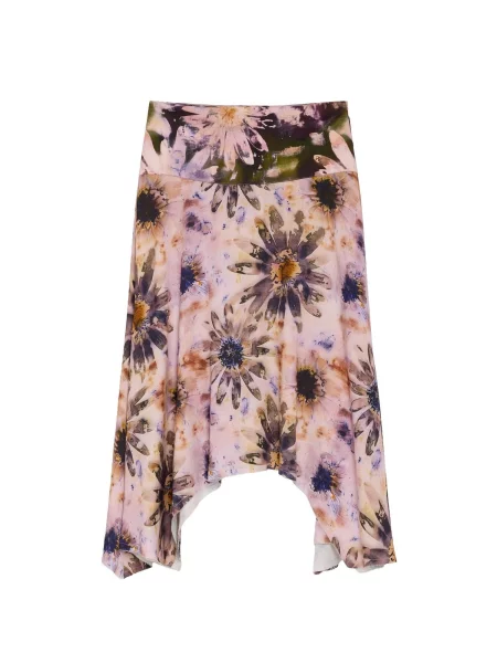 Desigual Fustă oliv / mov amestecat / pastel roșu