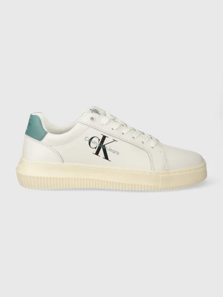 Calvin Klein Jeans Kožne tenisice CHUNKY CUPSOLE MONOLOGO bijela