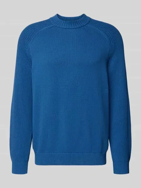 Sweter z dzianiny o kroju regular fit z czystej bawełny model ‘DERECK’ Selected Homme niebieski
