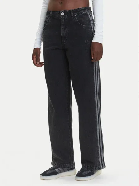 Дънки adidas Originals DENIM 3S PANT със стандартна талия черно