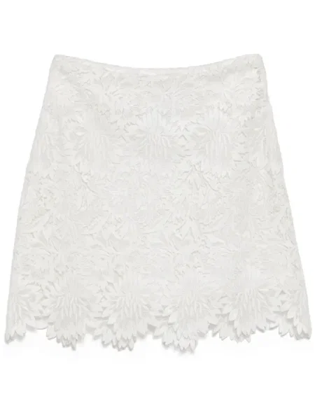 Fusta mini Ermanno Scervino cu model floral din dantelă alb