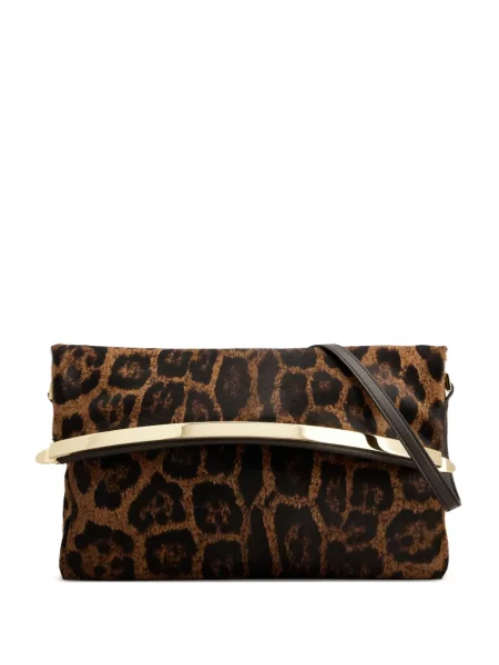 Geantă Tod's cu imagine cu imprimeu animal print maro
