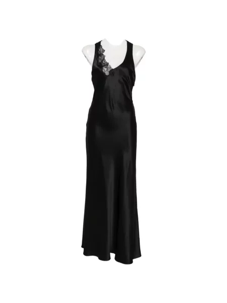 Rochie maxi Sir din dantelă negru