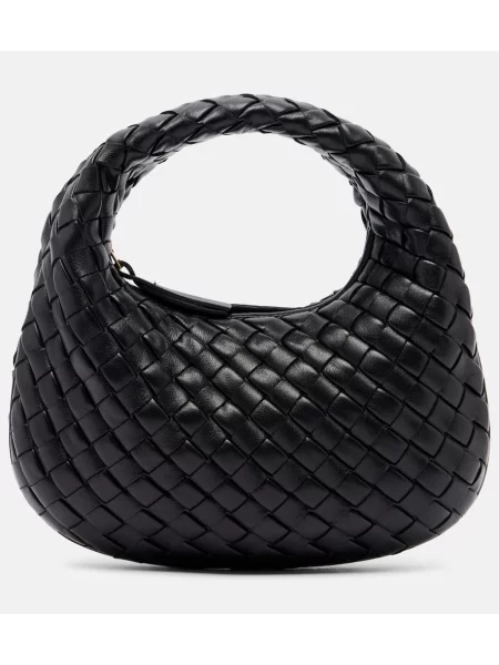 Geanta de piele Bottega Veneta Handle din piele mini negru