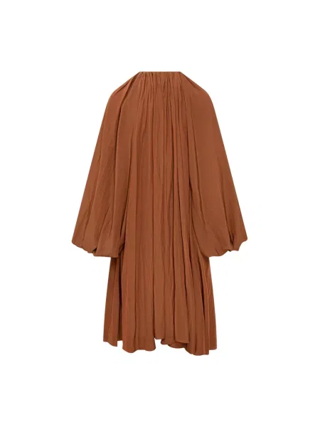 Sukienka Lanvin plisowana brązowa