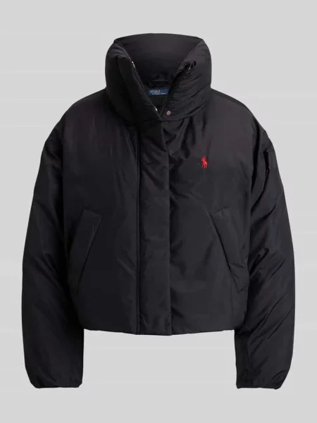 Kurtka pikowana o pudełkowym kroju z wyhaftowanym logo Polo Ralph Lauren czarna