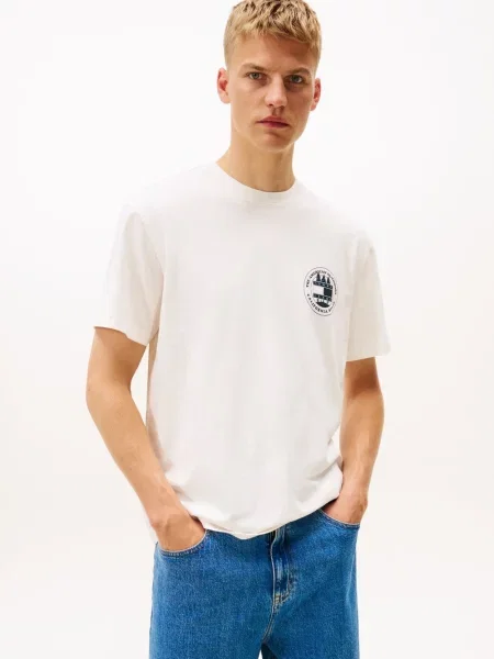 Tommy Jeans Koszulka Mężczyźni nadruk S biały