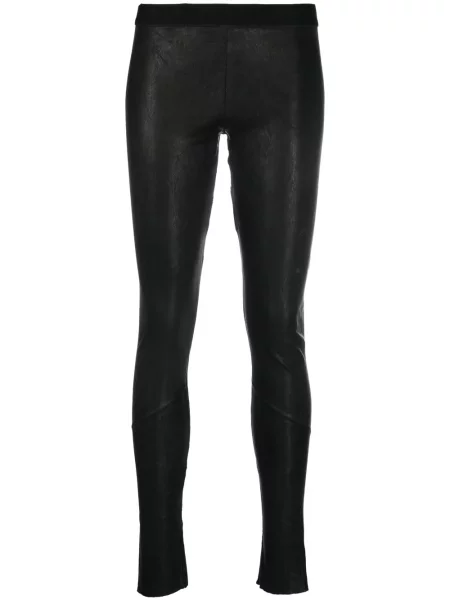 Legginsy Isaac Sellam Experience z niską talią skórzane czarne