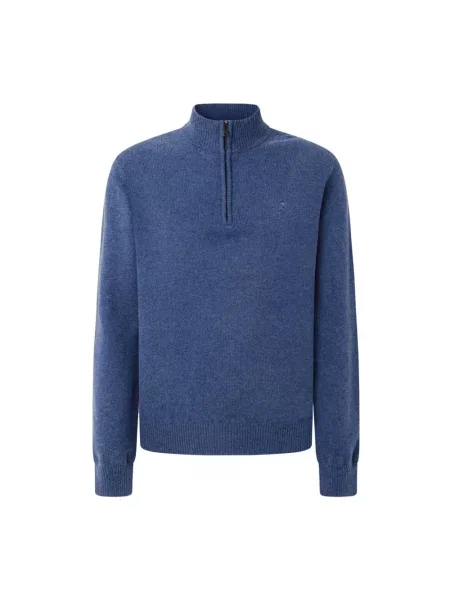 Sweter Hackett wełniany niebieski