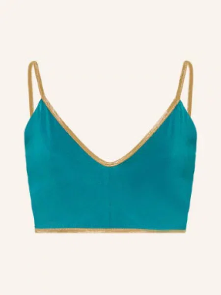 Mymarini Bustier Bikiny Vacation Top Shine Oboustranné S Uv Ochranou petrolejová / zlatá / světle zelená