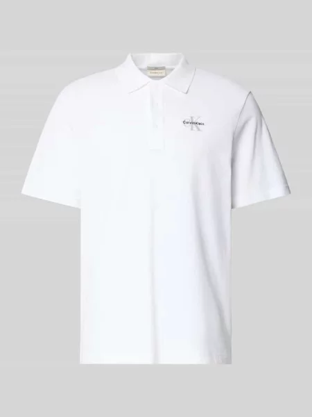 Koszulka polo o kroju easy fit z kołnierzykiem Calvin Klein Jeans biała