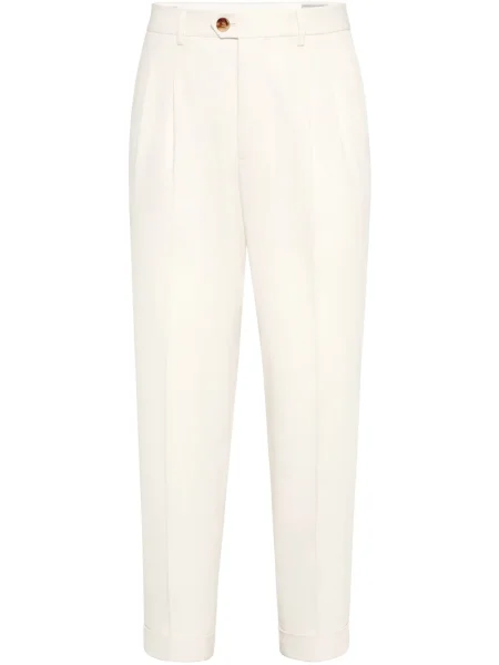 Plisované kalhoty Brunello Cucinelli bílé