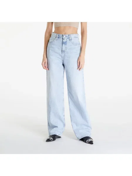 Calvin Klein Jeans High Rise Relaxed Coated Jeans Denim Light albastru