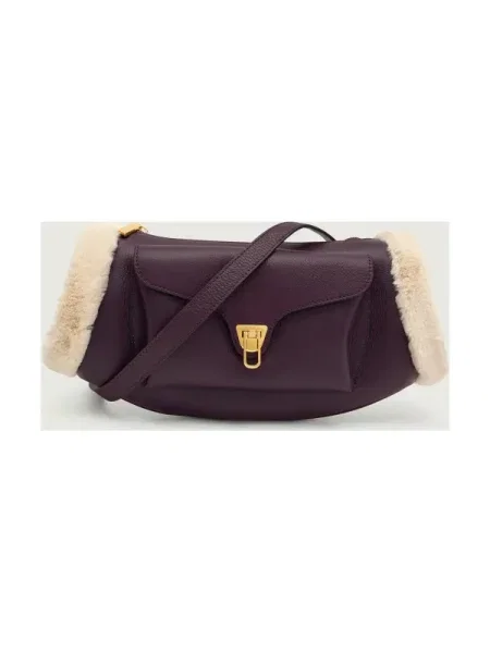Coccinelle De piele geantă pe umăr BEAT | shearling violet