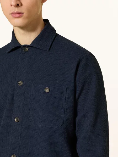 Strokesman's Košile S Piké Comfort Fit tmavě modrá