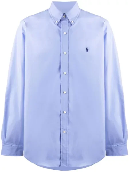 Половин цип шорти Polo Ralph Lauren бродирани синьо