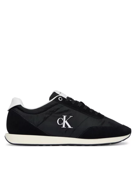 Buty Calvin Klein Retro Runner Essential MIX MAT black/bright white czarne