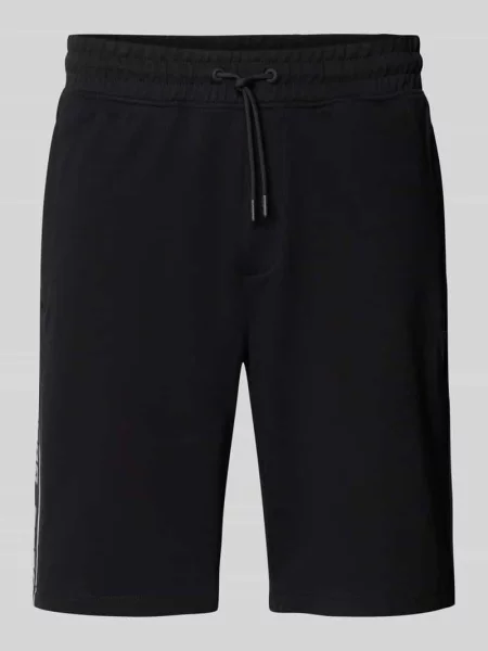 Szorty z elastycznym pasem i tunelem Guess Activewear czarne