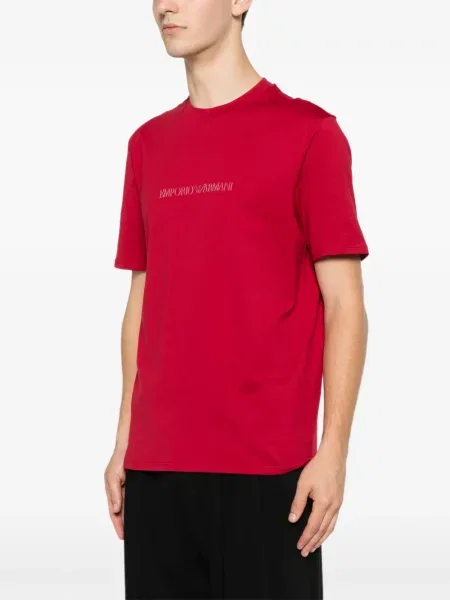 Rövid póló Emporio Armani nyomtatás piros