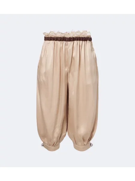 Pantaloni Jacques Wei din piele bej