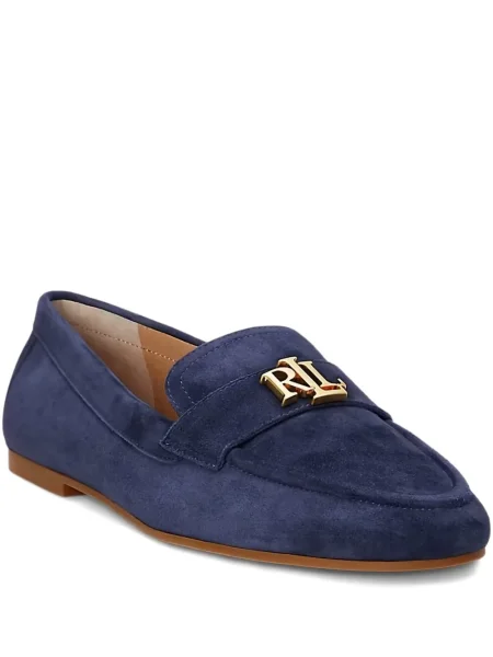 Pantofi cu toc Lauren Ralph Lauren din piele de căprioară cu autograf albastru