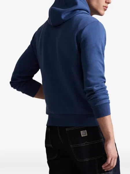 Плисирана шапка с козирки Polo Ralph Lauren на райета кепър синьо