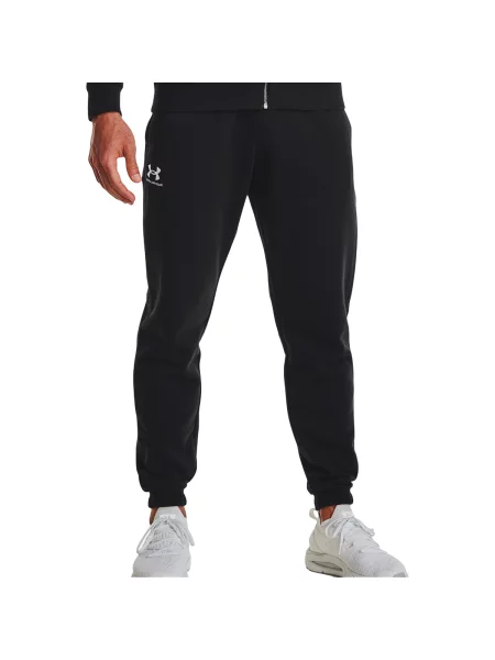 Sportovní kalhoty Under Armour Essential Fleece Joggers black/white černé