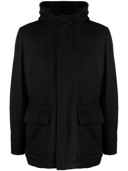 Geacă Corneliani de lână cu glugă negru