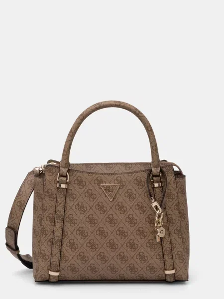 Listonoszka Guess skórzana brązowa