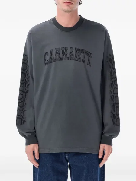 Tricou Carhartt Wip cu model piele de șarpe negru