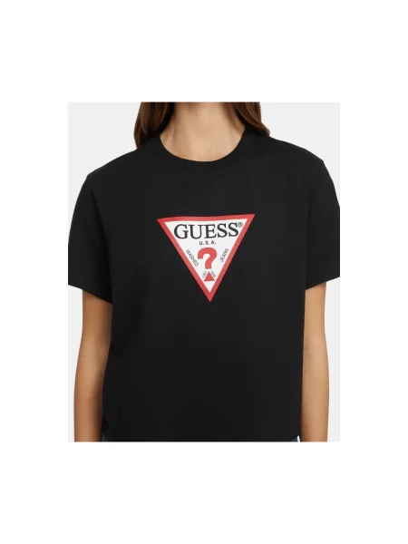 Zkrácené tričko Guess Jeans černé