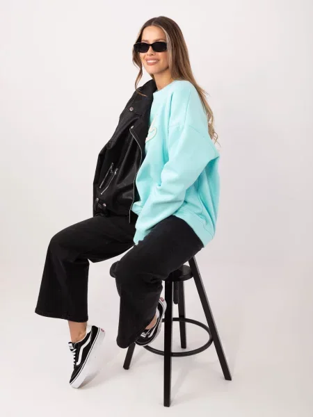 Суитшърт с оувърсайз принт Rue Paris