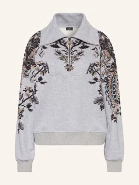 Etro Bluza Dresowa Typu Troyer grau szara