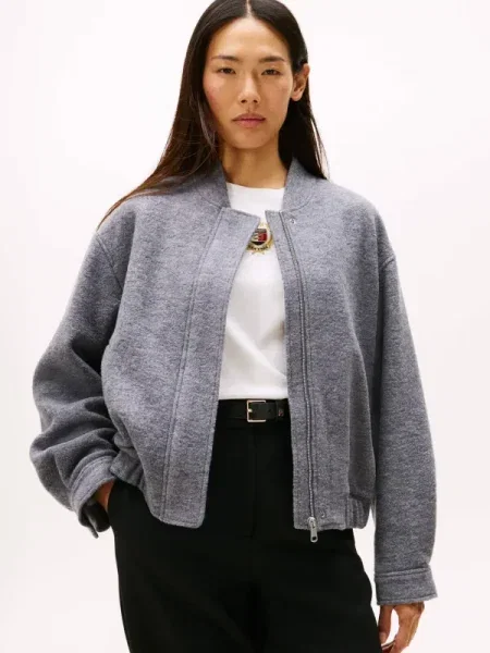 Tommy Hilfiger De lână geacă bomber gri